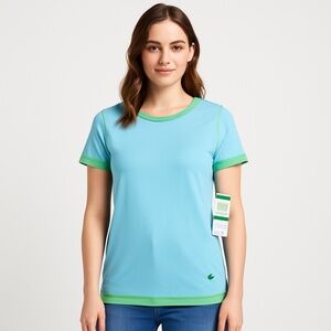 NWT Jenni by Jennifer Moore “Sky Bunny” T-Shirt – Large – Light Blue/Green Trim